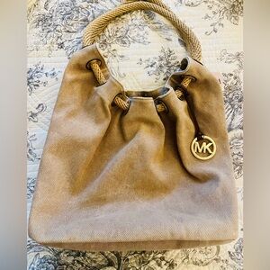 Michael Kors Marina large canvas drawstring tote bag with rope handles